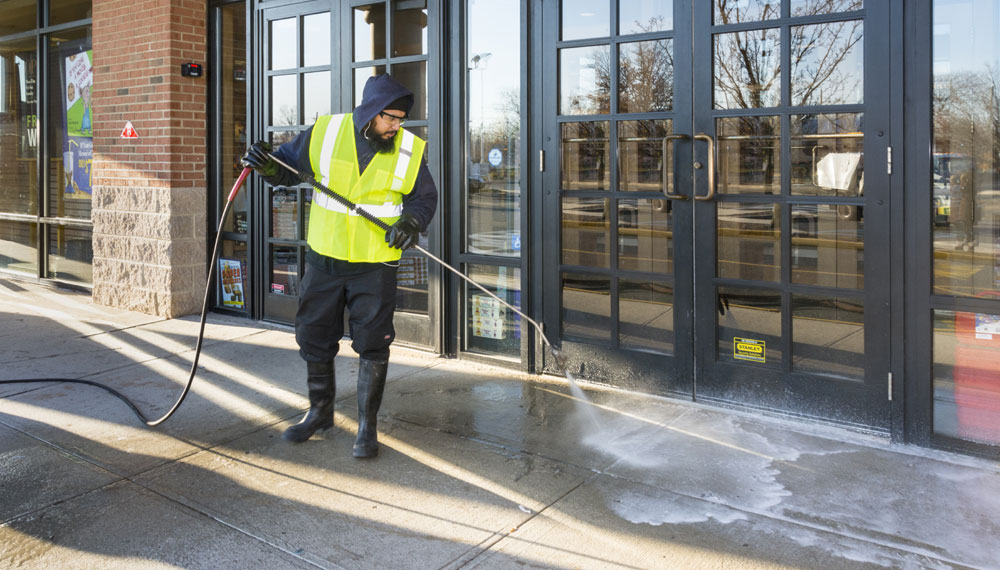 cleaning buildings